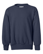 Hanes P360 - Youth EcoSmart® Crewneck Sweatshirt — Navy (flat)