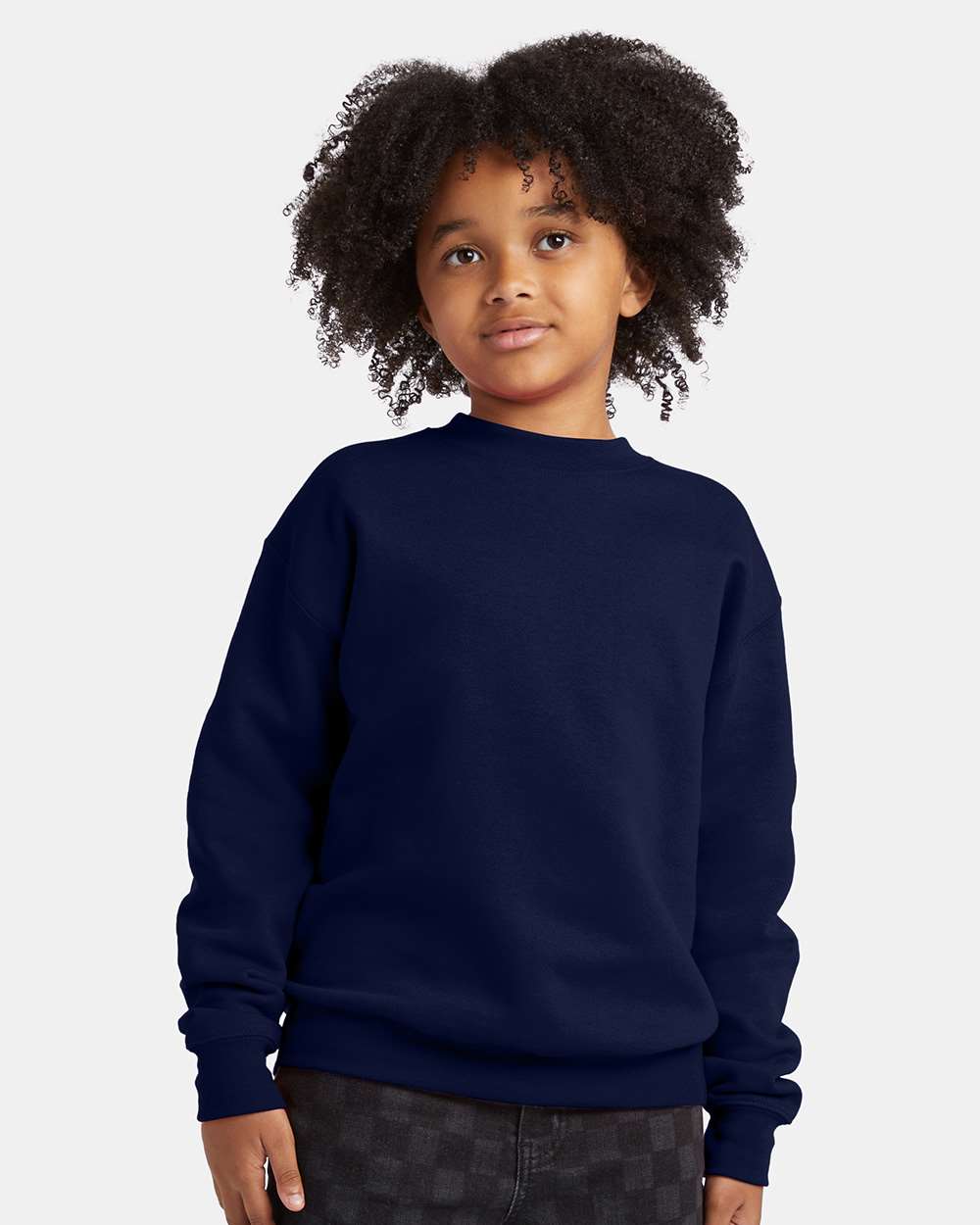 Hanes P360 - Youth EcoSmart® Crewneck Sweatshirt — Navy