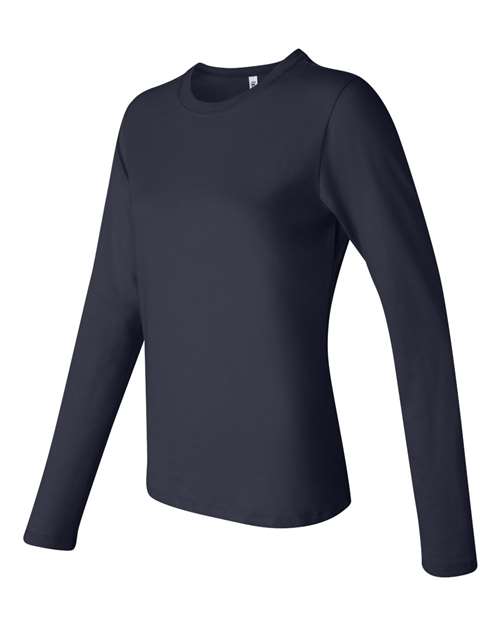 BELLA + CANVAS 6500 - Womens Jersey Long Sleeve Tee - Navy