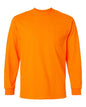 Gildan 2410 - Unisex Ultra Cotton Long Sleeve Pocket T-Shirt - Safety Orange