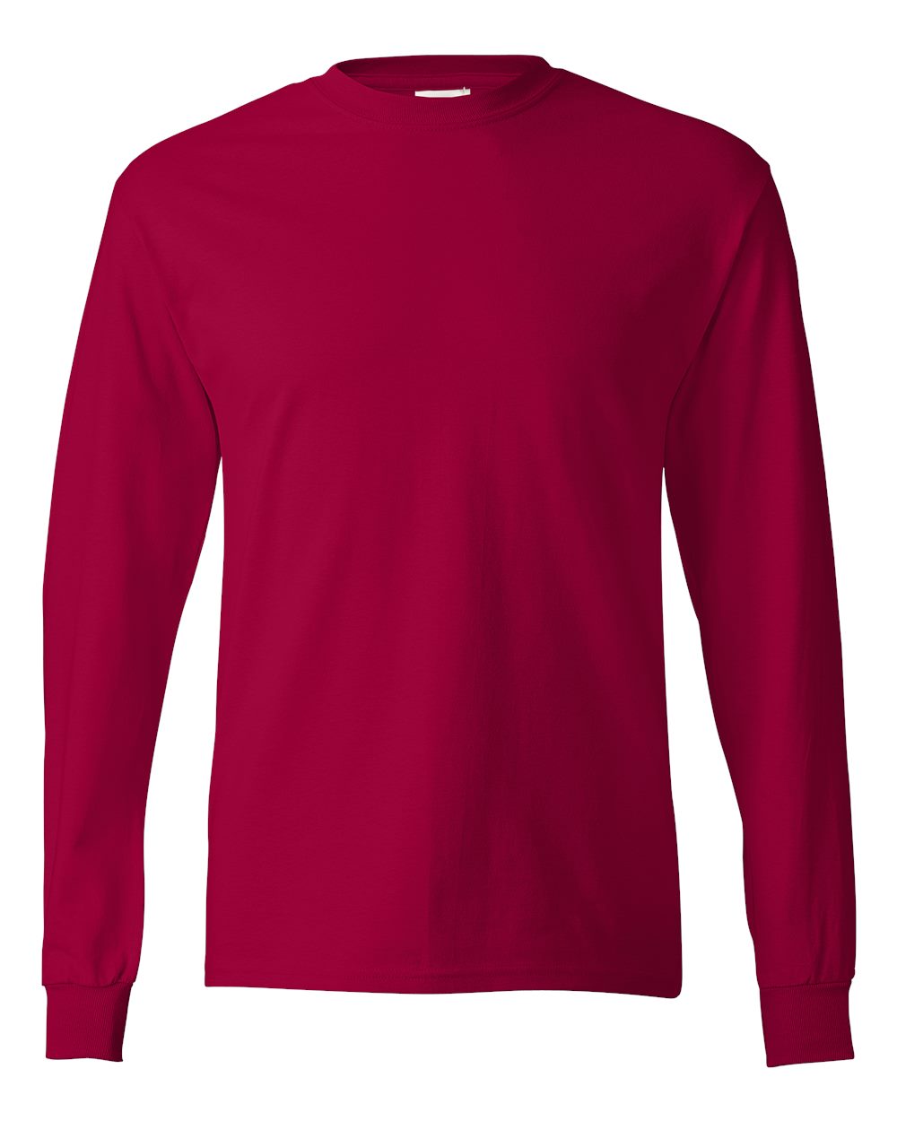 Hanes 5586 - Authentic Long Sleeve T-Shirt — Deep Red (flat)