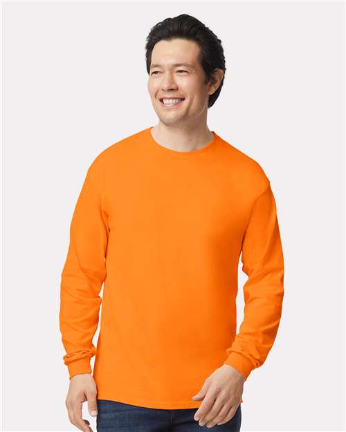 Gildan 2400 - Unisex Ultra Cotton Long Sleeve T-Shirt - Safety Orange