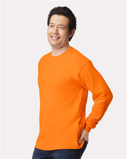 Gildan 2400 - Unisex Ultra Cotton Long Sleeve T-Shirt - Safety Orange