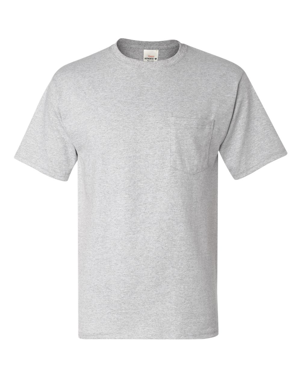 Hanes 5590 - Men's Authentic Pocket T-Shirt — Ash (flat)