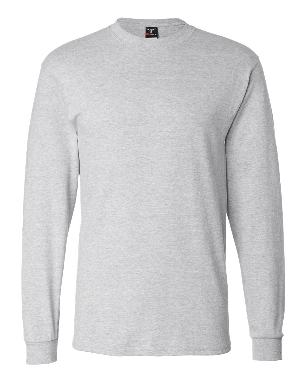 Hanes 5186 - Unisex Beefy-T® Long Sleeve T-Shirt — Ash (flat)