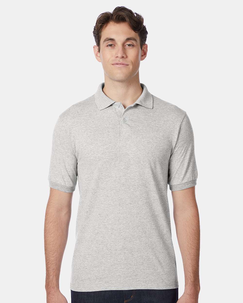 Hanes 054X - Men's EcoSmart® Jersey Polo — Ash
