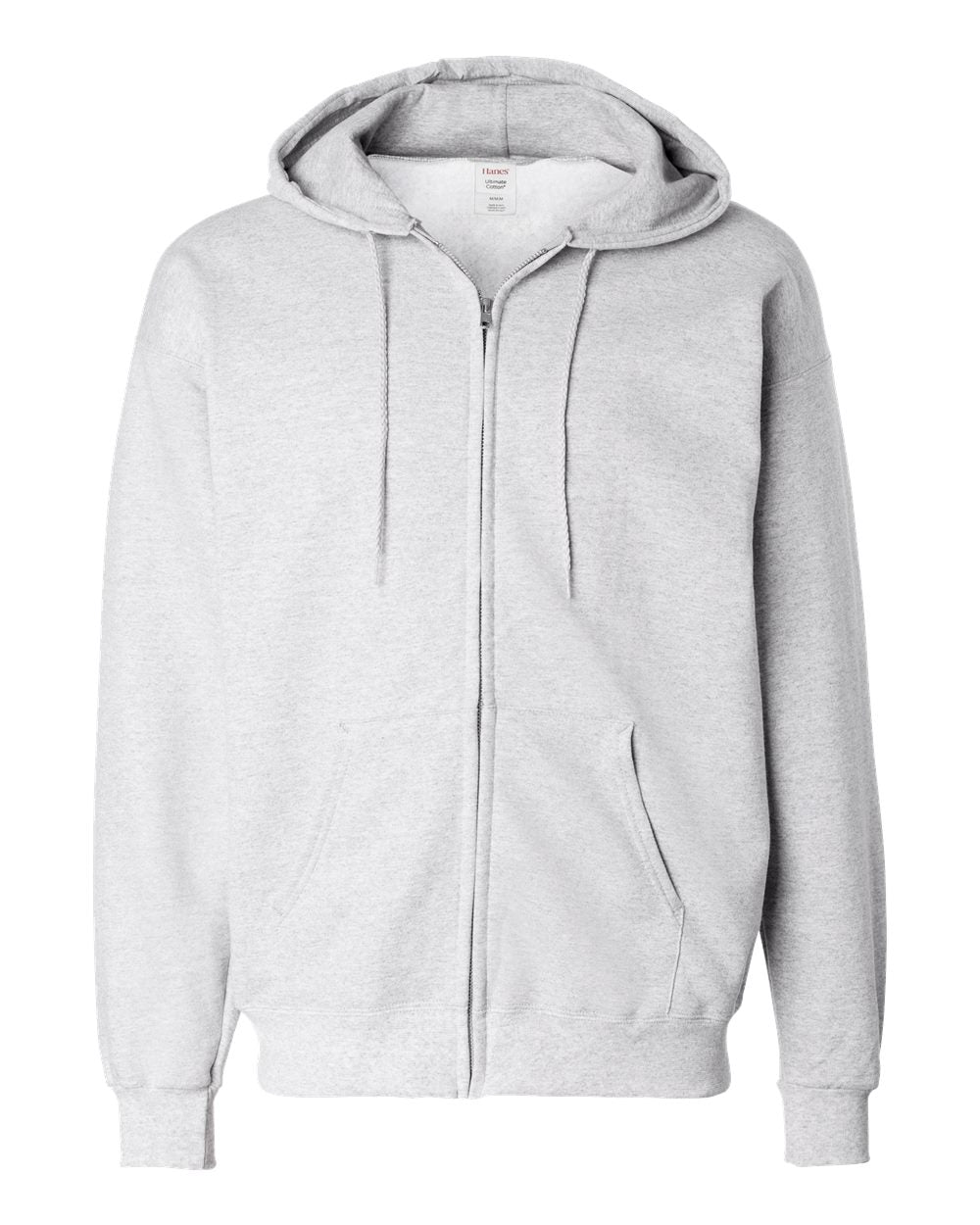 Hanes F280 - Unisex Ultimate Cotton® Full-Zip Hooded Sweatshirt — Ash (flat)