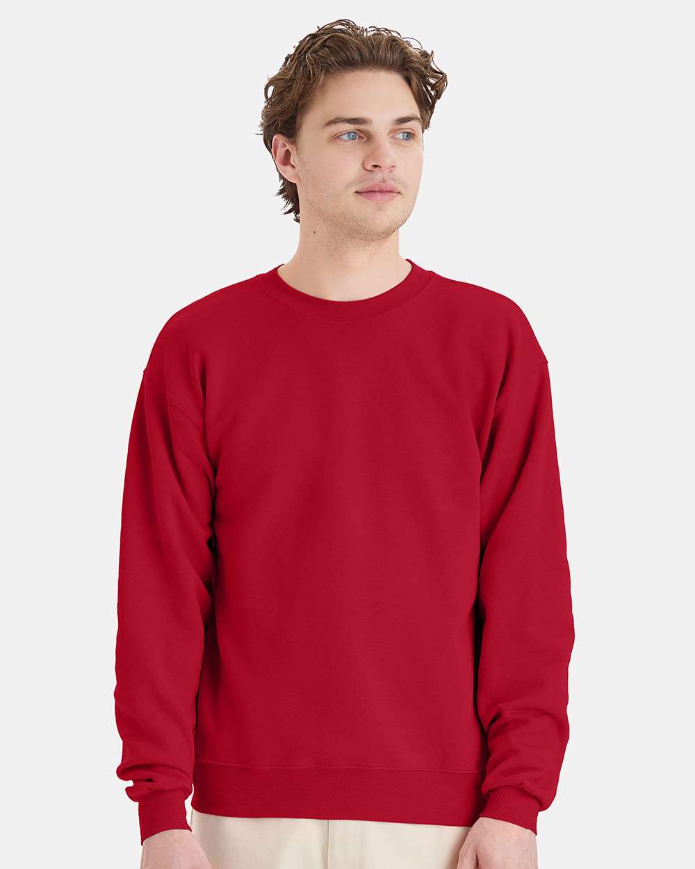 Hanes P160 - Unisex EcoSmart® Crewneck Sweatshirt — Deep Red