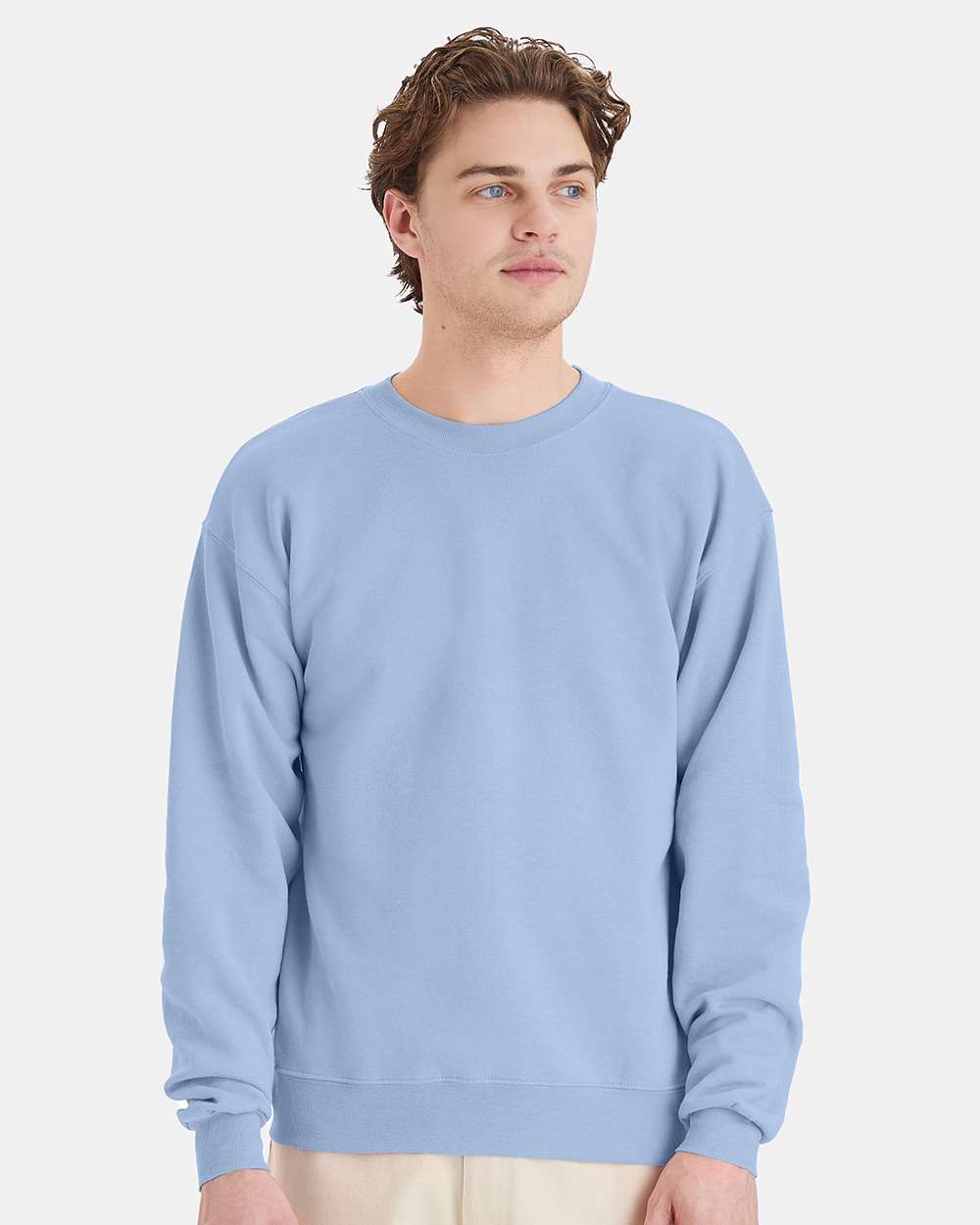Hanes P160 - Unisex EcoSmart® Crewneck Sweatshirt — Light Blue