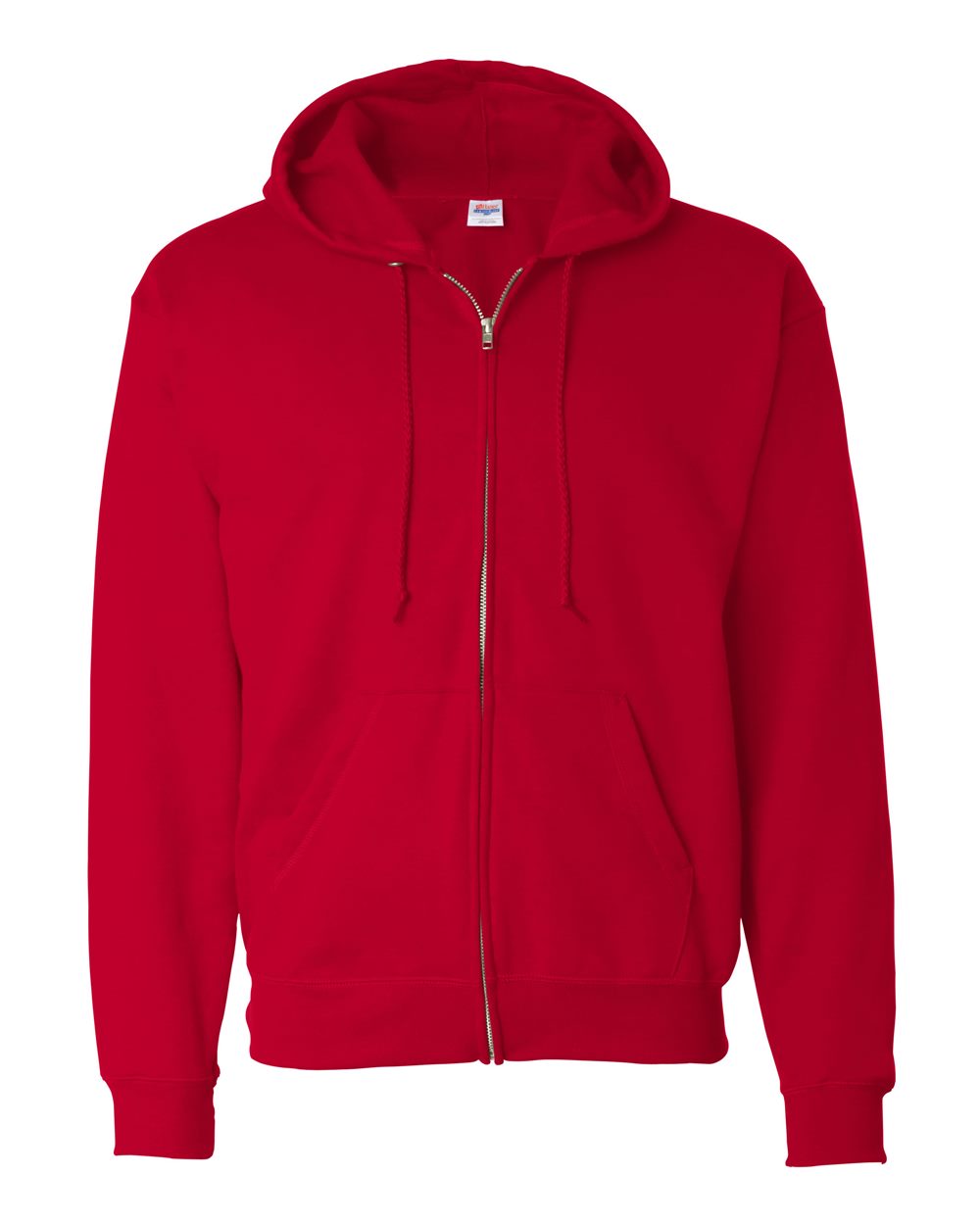 Hanes P180 - Unisex EcoSmart® Full-Zip Hooded Sweatshirt — Deep Red (flat)