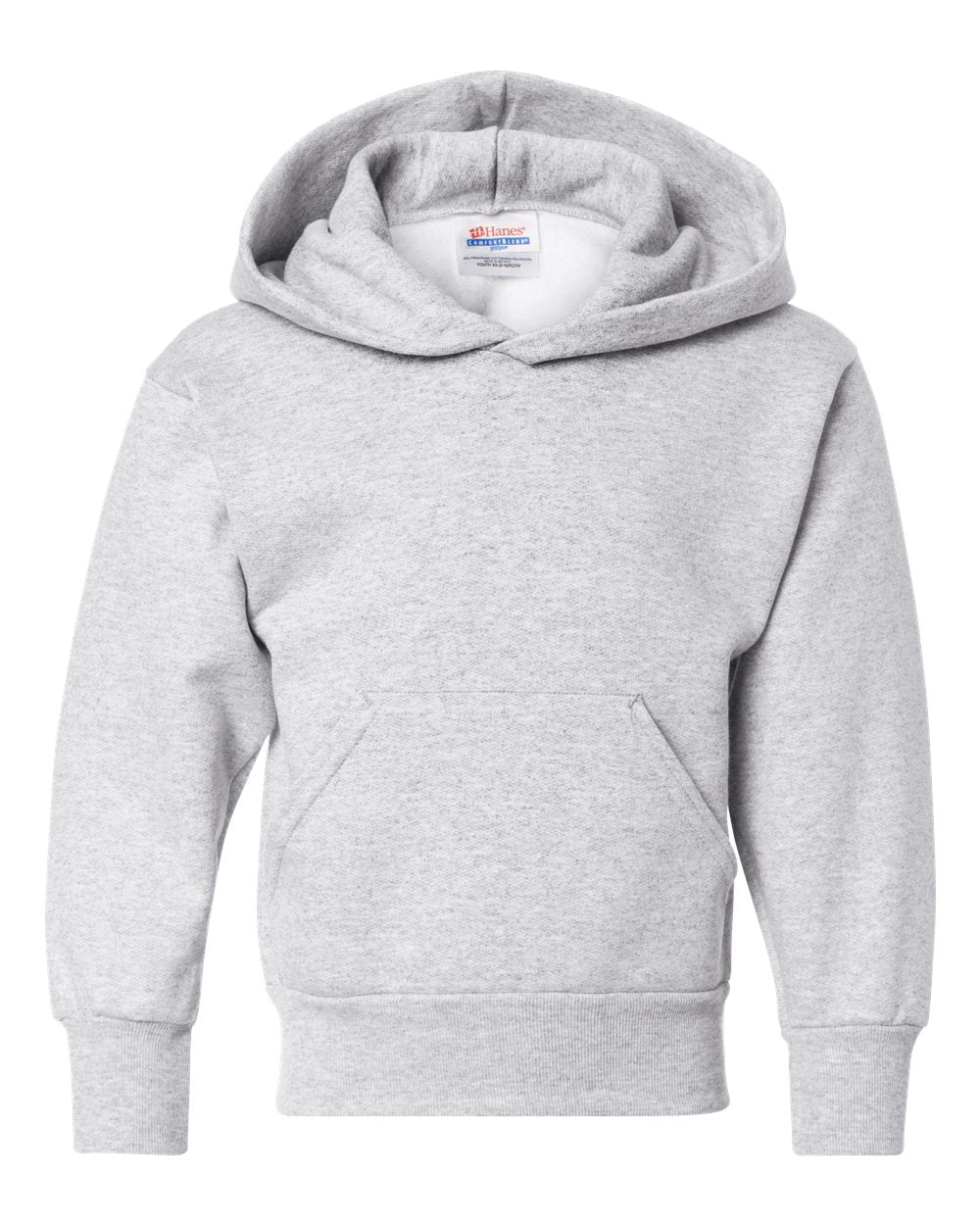 Hanes P473 - Youth EcoSmart® Hooded Sweatshirt — Ash (flat)