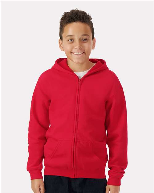 Gildan 18600B - Youth Heavy BlendTM Full-Zip Hooded Sweatshirt - Red