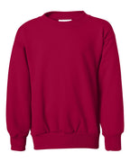 Hanes P360 - Youth EcoSmart® Crewneck Sweatshirt — Deep Red (flat)