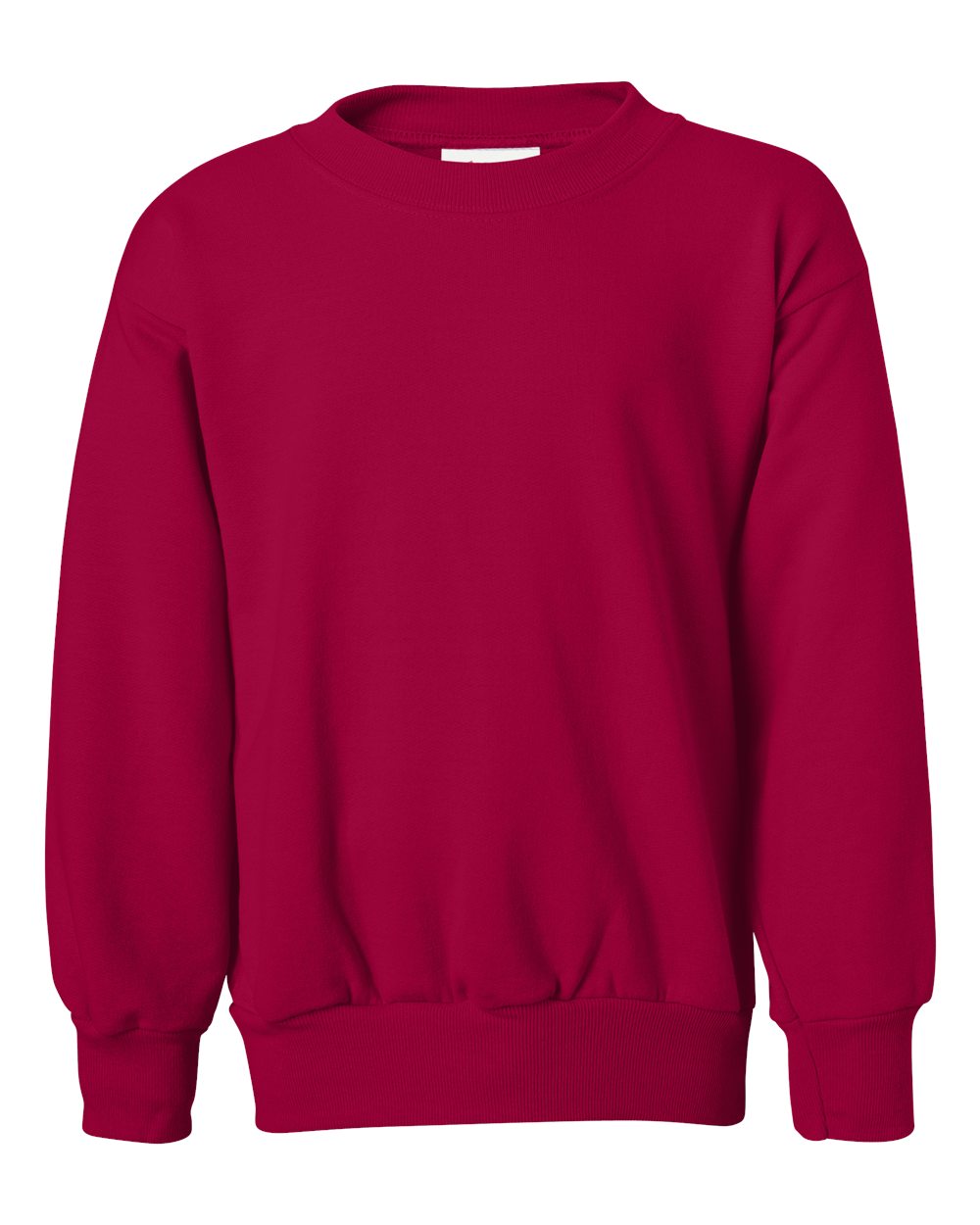 Hanes P360 - Youth EcoSmart® Crewneck Sweatshirt — Deep Red (flat)