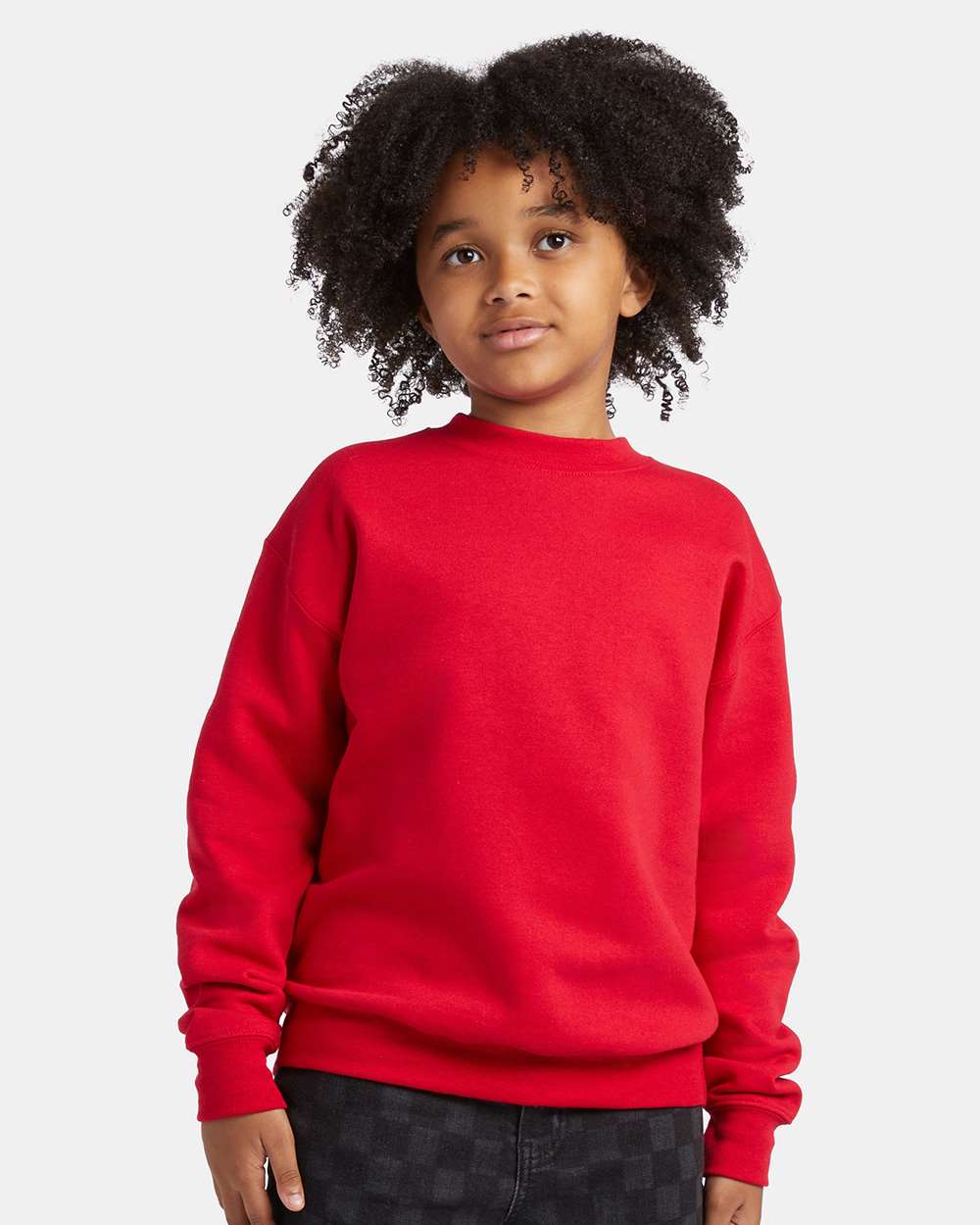 Hanes P360 - Youth EcoSmart® Crewneck Sweatshirt — Deep Red