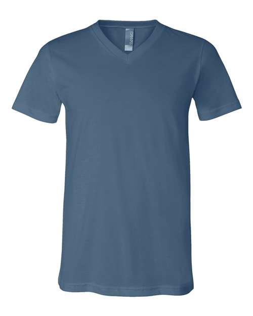 BELLA + CANVAS 3005 - Unisex Jersey V-Neck Tee - Steel Blue