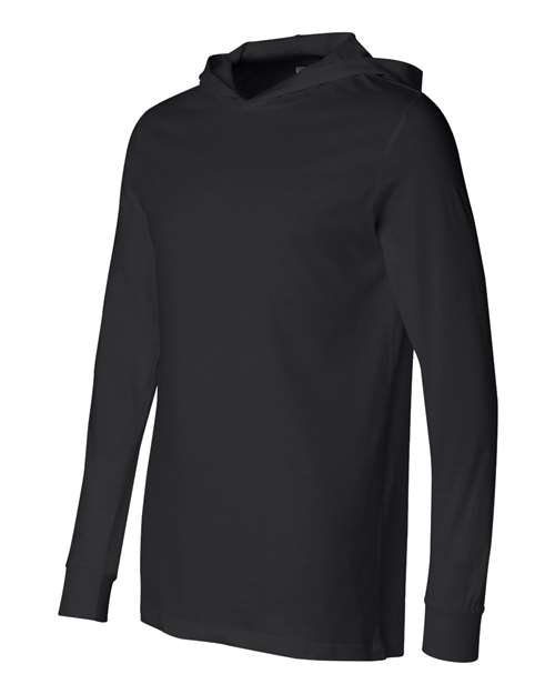 BELLA + CANVAS 3512 - Unisex Jersey Hooded Long Sleeve Tee - Black
