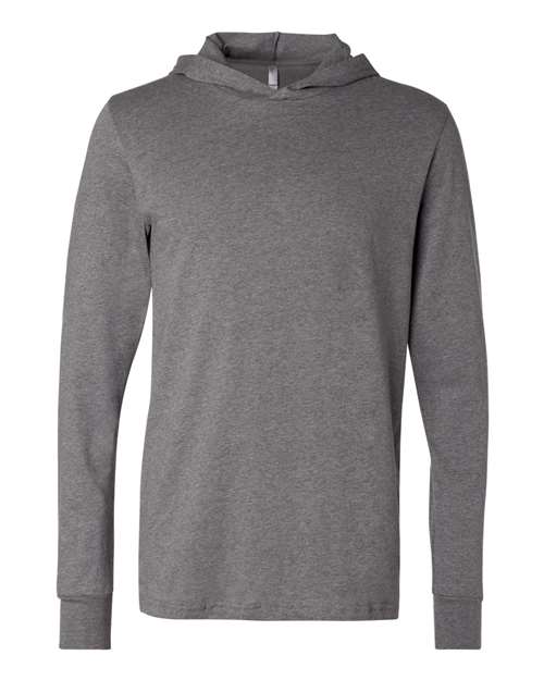 BELLA + CANVAS 3512 - Unisex Jersey Hooded Long Sleeve Tee - Deep Heather