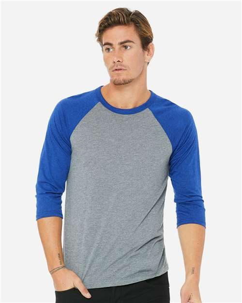 BELLA + CANVAS 3200 - Unisex Three-Quarter Sleeve Baseball Tee BELLA + CANVAS