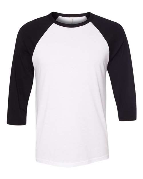 BELLA + CANVAS 3200 - Unisex Three-Quarter Sleeve Baseball Tee BELLA + CANVAS