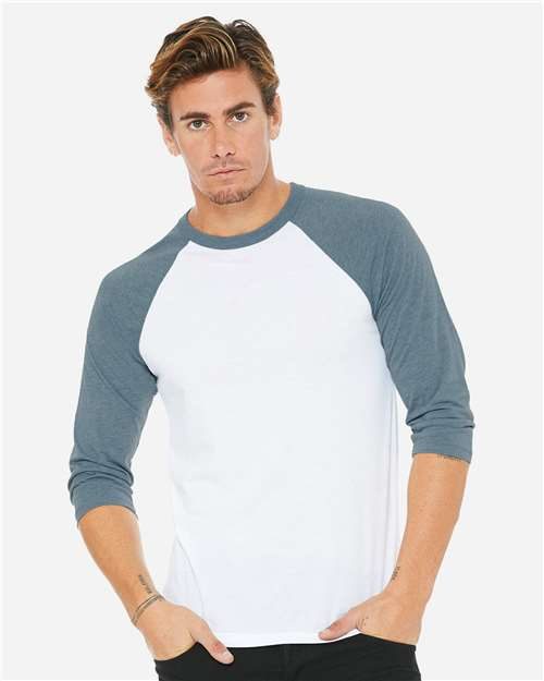 BELLA + CANVAS 3200 - Unisex Three-Quarter Sleeve Baseball Tee BELLA + CANVAS