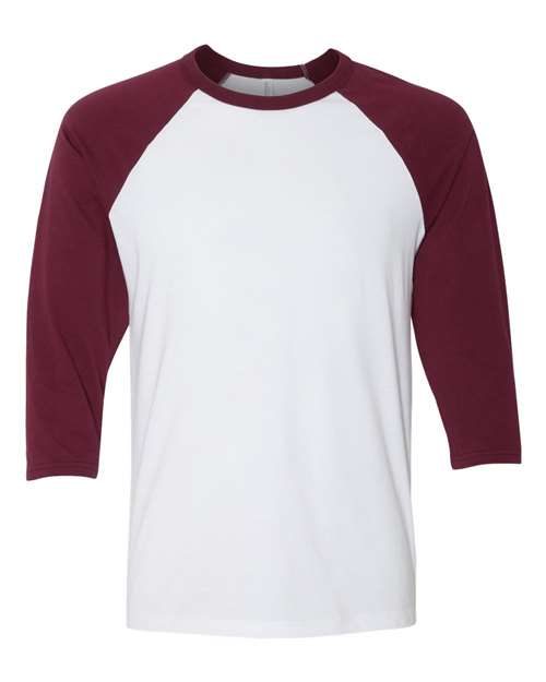 BELLA + CANVAS 3200 - Unisex Three-Quarter Sleeve Baseball Tee BELLA + CANVAS