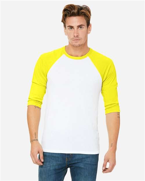BELLA + CANVAS 3200 - Unisex Three-Quarter Sleeve Baseball Tee BELLA + CANVAS