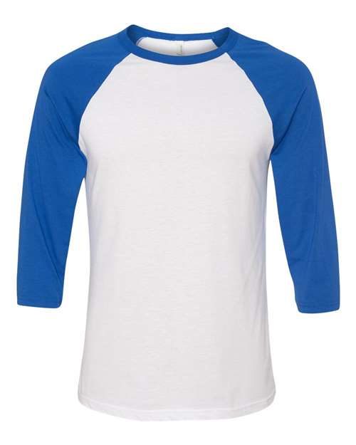 BELLA + CANVAS 3200 - Unisex Three-Quarter Sleeve Baseball Tee BELLA + CANVAS