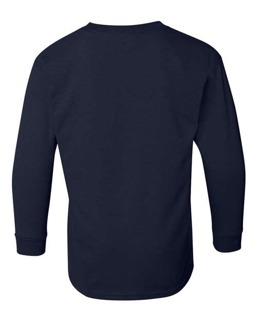 Gildan 5400B - Youth Heavy CottonTM Long Sleeve T-Shirt - Navy