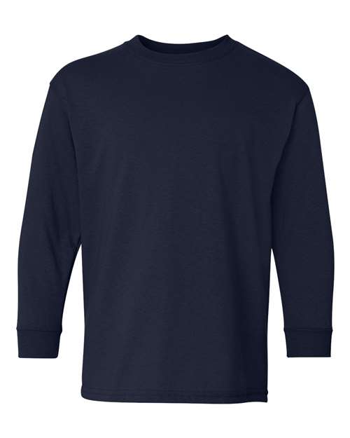 Gildan 5400B - Youth Heavy CottonTM Long Sleeve T-Shirt - Navy