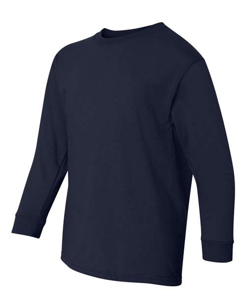 Gildan 5400B - Youth Heavy CottonTM Long Sleeve T-Shirt - Navy