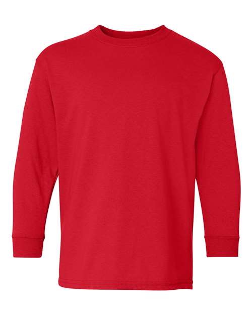 Gildan 5400B - Youth Heavy CottonTM Long Sleeve T-Shirt - Red