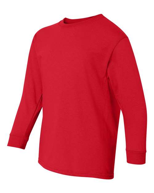 Gildan 5400B - Youth Heavy CottonTM Long Sleeve T-Shirt - Red
