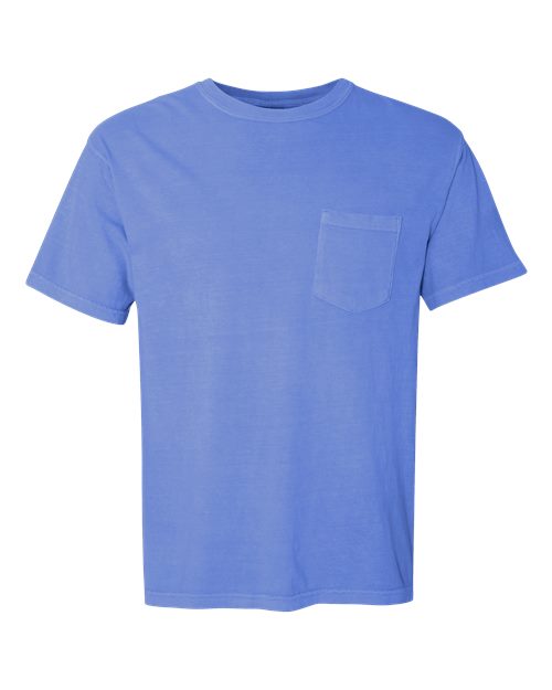 Comfort Colors 6030 - Unisex Garment-Dyed Heavyweight Pocket T-Shirt - Flo Blue