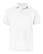 Hanes 054Y - Youth EcoSmart® Jersey Polo — White (flat)