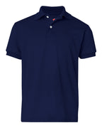 Hanes 054Y - Youth EcoSmart® Jersey Polo — Navy (flat)