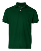 Hanes 054Y - Youth EcoSmart® Jersey Polo — Deep Forest (flat)
