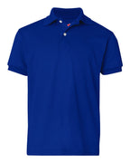 Hanes 054Y - Youth EcoSmart® Jersey Polo — Deep Royal (flat)