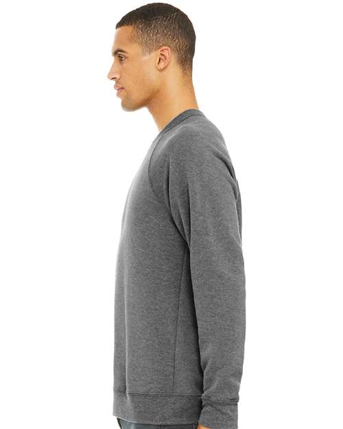 BELLA + CANVAS 3901 - Unisex Sponge Fleece Raglan Crewneck Sweatshirt - Grey Triblend