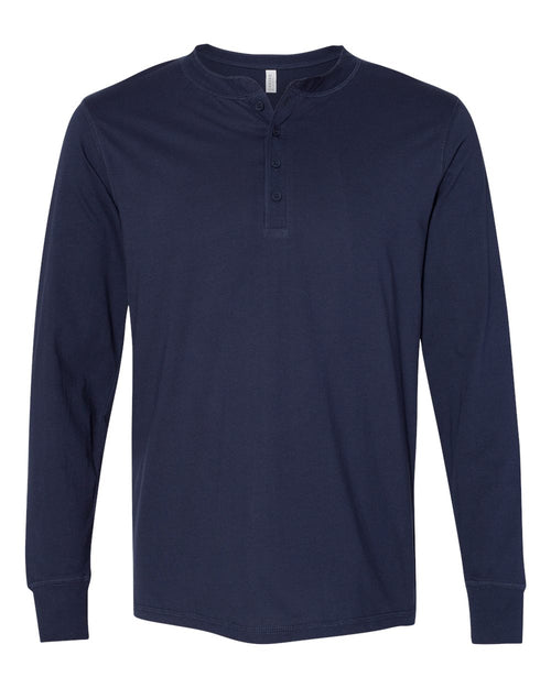 BELLA + CANVAS 3150 — Men's Jersey Henley — Navy