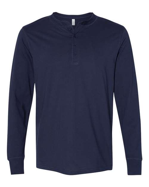 BELLA + CANVAS 3150 — Men's Jersey Henley - Navy