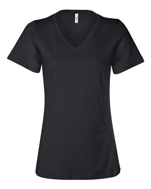 BELLA + CANVAS 6405 - Womens Relaxed Jersey V-Neck Tee - Black