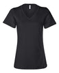 BELLA + CANVAS 6405 - Womens Relaxed Jersey V-Neck Tee - Black