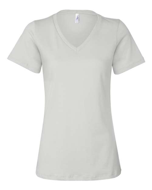 BELLA + CANVAS 6405 - Womens Relaxed Jersey V-Neck Tee - White