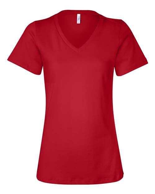 BELLA + CANVAS 6405 - Womens Relaxed Jersey V-Neck Tee - Red