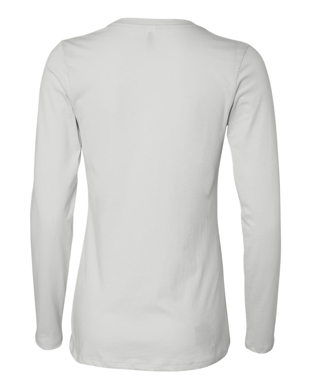 BELLA + CANVAS 6450 — Women’s Relaxed Jersey Long Sleeve Tee — White (flat)