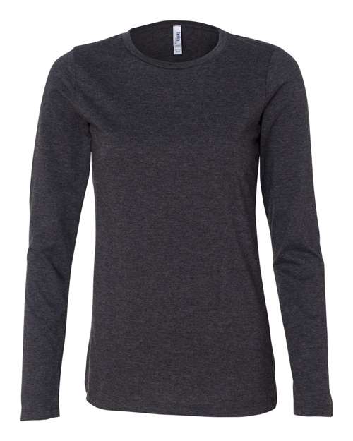 BELLA + CANVAS 6450 — Women’s Relaxed Jersey Long Sleeve Tee - Dark Grey Heather