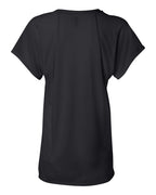 BELLA + CANVAS 8801 — Women’s Flowy Raglan Tee — Black (flat)