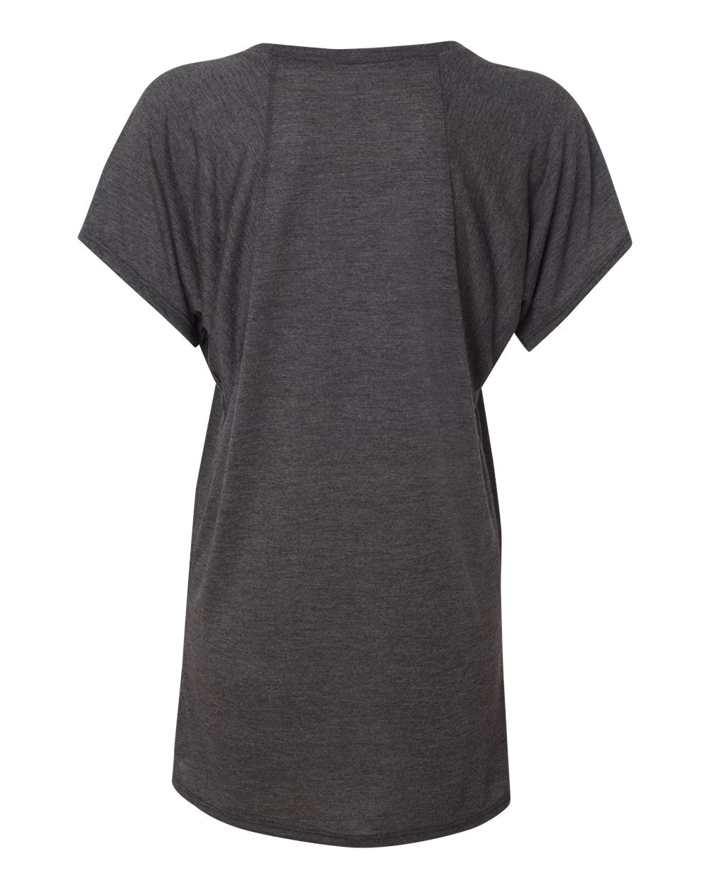 BELLA + CANVAS 8801 — Women’s Flowy Raglan Tee — Dark Grey Heather (flat)