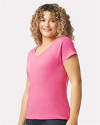 Gildan 64V00L - Women's Softstyle V-Neck T-Shirt - Azalea